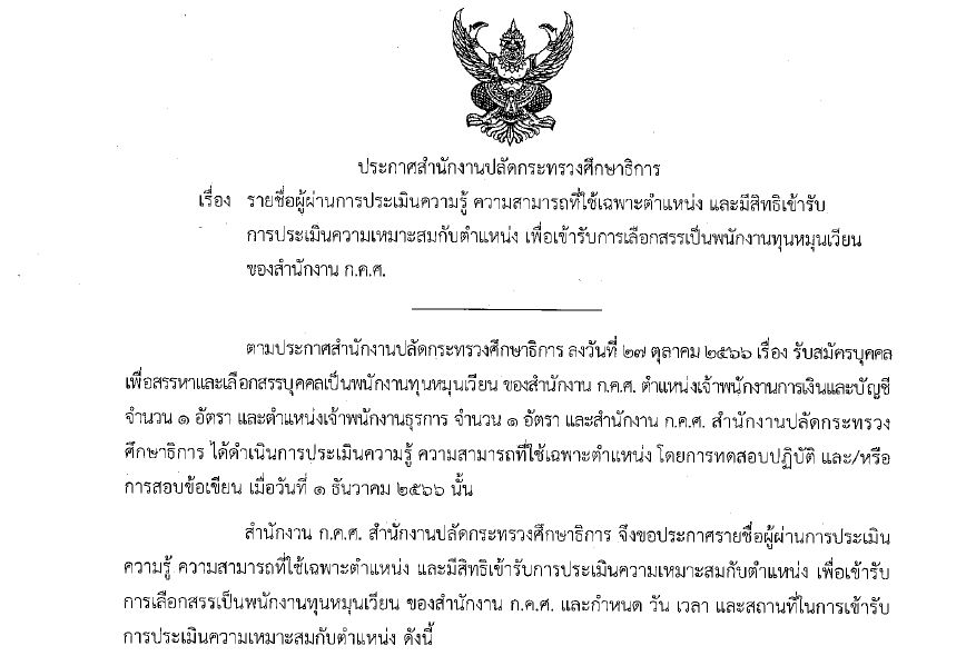 หน้าปก รายชื่อผู้มีสิทธิสัมภาษณ์